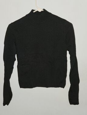 The Kooples Black Mock Neck Viscose Nylon Blend